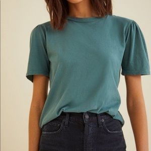 Amour vert puff sleeve mallard green t shirt